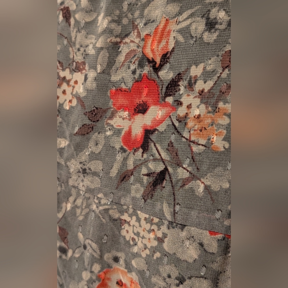 Jodifl Floral Tassel Kimono Cardigan/Duster L - Sage/Coral - Boho - Picture 4 of 7
